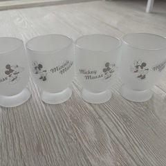 美品❣️ミッキー　すりガラス　グラス　4個