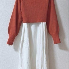 アングリッド　Ungrid ワンピース　バックリボン　オレンジ　ニット