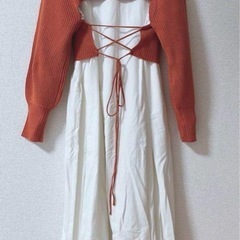 アングリッド　Ungrid ワンピース　バックリボン　オレンジ　ニットの画像