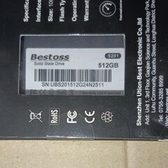 未開封新品 SSD 512GB 2.5インチ パソコン BESTOSSの画像