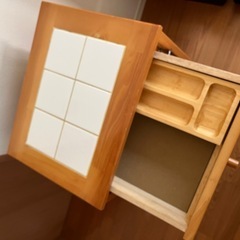 【3/27引取りに来て下さる方限定】キッチンワゴン　引き出しカゴ•キャスター付きの画像