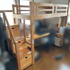 【引取限定】子供用ロフトベッド・学習机・収納×3セット