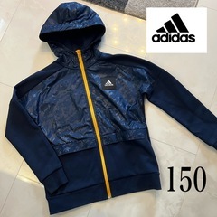 【新品同様】150 adidas アディダス　ジップアップパーカ...