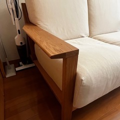 無印良品　木製ソファ　2シーターの画像