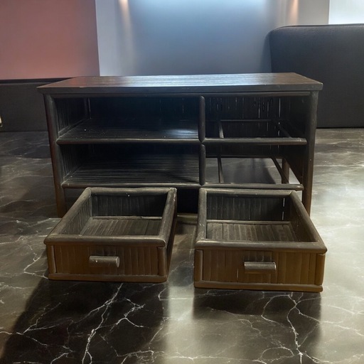 バンブーキャビネット 風通しのよい竹キャビネット テレビ台 サイド