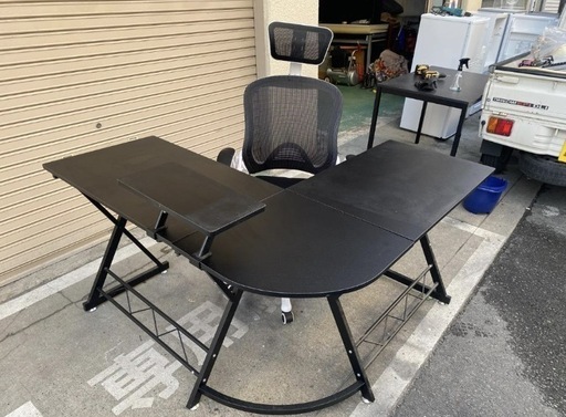 A395◇L字型 パソコンデスク ゲーミングデスク チェアセット