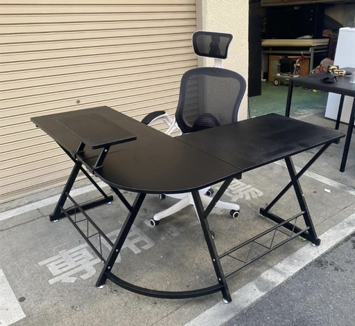 A395◇L字型 パソコンデスク ゲーミングデスク チェアセット