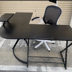 A395◇L字型 パソコンデスク ゲーミングデスク チェアセット