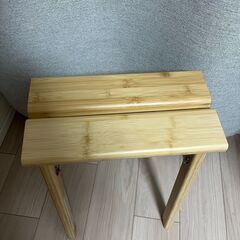 竹材 折りたためるスツール 小約幅３４×奥行３１×高さ４５ｃｍ の画像