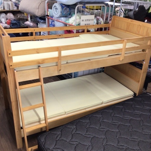 2段ベッド リク ニトリ すのこ 三つ折りマット付き
