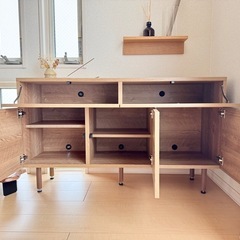 日本製ナチュラルウッドチェスト