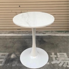 A414◆大理石調 ラウンドテーブル チューリップテーブル 600φの画像