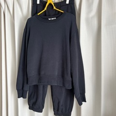 古着　ユニクロ　U スエット上下セット　黒　L