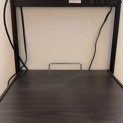 山善 レンジラック スライド棚 2口コンセント ストッパー付きキャスター レンジ台 ラックの画像