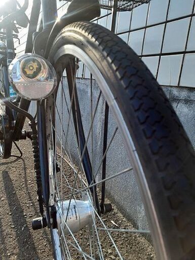 札幌【26インチ 自転車 外装6段変速】オートライト カギ＆リアキャリア＆フロントバスケット付き 黒 ブラック ママチャリ シティサイクル 北20条店