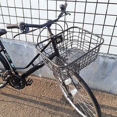黒 シティサイクル 前部バスケット付き 26インチ