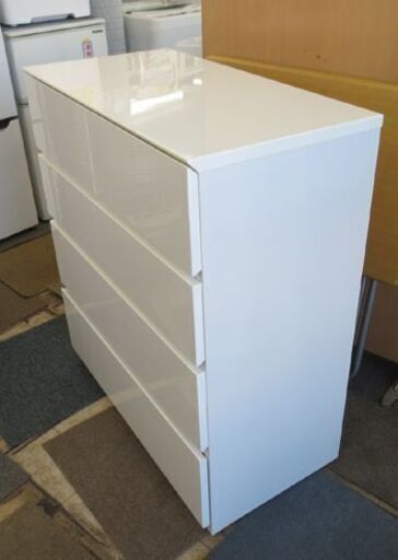 ニトリ　ローチェスト(クエス 80-4LC WH)ホワイト　4段 ニトリ（NITORI） ローチェスト(クエス 80-4LC WH) タンス たんす 衣類