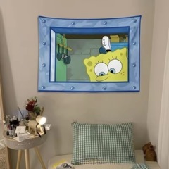【新品】スポンジボブ タペストリー 40×60cm 壁掛け フック付き！の画像