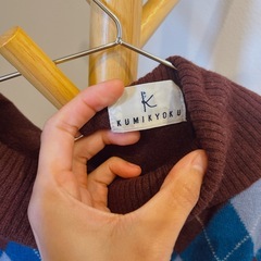 チェック柄ニットの画像