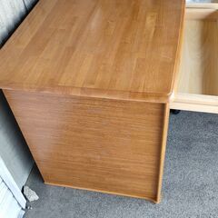 新品未使用品　 ワゴン収納付き　無垢　光サンデスク　学習机　の画像