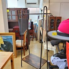 A型 ハンガーラック スチール製 ブラック■横幅86㎝×奥行40...