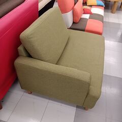 ★ジモティ割あり★  ソファー 緑 H59×D78×W110 クリーニング済み TC2922の画像