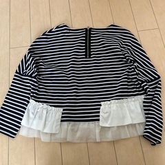 ボーダーフリルカットソーの画像