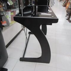 PCデスク ガラス天板 幅90×奥行48×高さ72cm ブラック パソコンデスク 机 家具 苫小牧西店の画像
