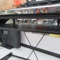 PCデスク ガラス天板 幅90×奥行48×高さ72cm ブラック パソコンデスク 机 家具 苫小牧西店の画像