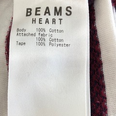 BEAMSビームス メンズ Lサイズ 赤ボーダー 長袖シャツ 【ZW-028】の画像