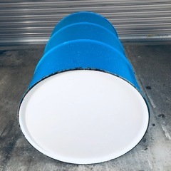 【PayPay可】空ドラム缶　200L　焼却　バーベキュー　貯水　露天風呂　ガーデニング　配達可(有料) ブルーの画像