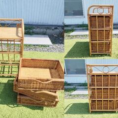 ラタンチェスト 籐家具 衣類収納 収納かご ラタン　/MJ-1146 2Fの画像