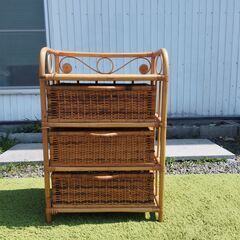 ラタンチェスト 籐家具 衣類収納 収納かご ラタン　/MJ-1146 2Fの画像
