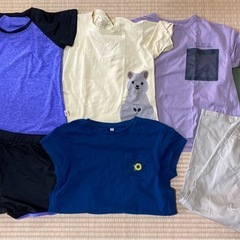 子ども服　キッズ　女子　130と140  Tシャツ（無印良品含）ズボン、水着の画像