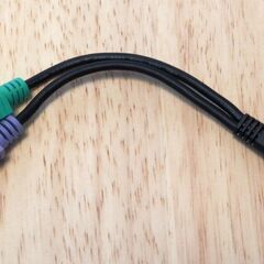 ◆取引条件有り◆未使用◆PS/2オス・6pinミニDIN⇒メス分岐ケーブル　PS/2搭載1ポートPC⇒PS/2マウス＆PS/2キーボード同時使用の画像