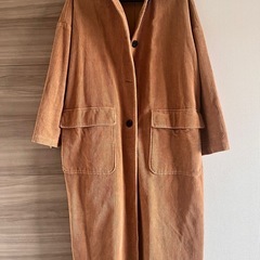 ZARA コーデュロイ チェスターコート ブラウン