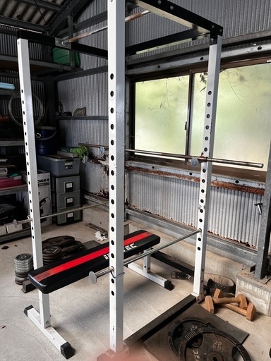 パワーラック、ベンチ台、バーベルセット