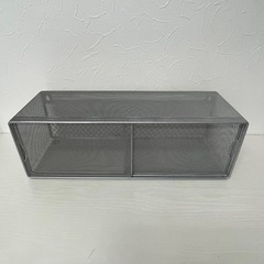 メッシュ収納棚/小物入れ・スライド扉式・壁掛け/床置き・幅50×奥行18×高さ16.5cmの画像