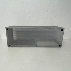 メッシュ収納棚/小物入れ・スライド扉式・壁掛け/床置き・幅50×奥行18×高さ16.5cmの画像