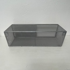 メッシュ収納棚/小物入れ・スライド扉式・壁掛け/床置き・幅50×奥行18×高さ16.5cmの画像