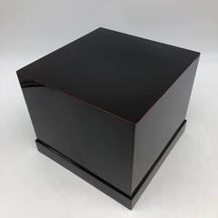 ss7380　漆塗り ミニチェスト 2段 黒 和風 卓上 小箪笥 漆器 小物入れ 和小物 鳥 絵付け 木製 小物収納 ミニタンス ブラック ミニチェスト 中古の画像