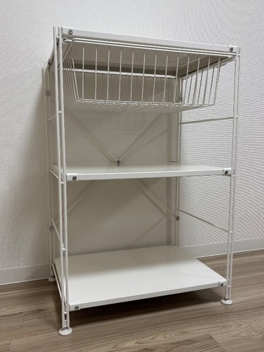 引き出し付き】無印良品スチールユニットシェルフ・小・ライト