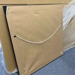 木製フレーム 鏡 壁掛けミラー 置き インテリア  60×60cm の画像