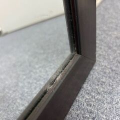 木製フレーム 鏡 壁掛けミラー 置き インテリア  60×60cm の画像
