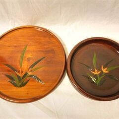 [4月末迄掲載予定] 漆器 お盆(直径27cm)と菓子皿(直径2...
