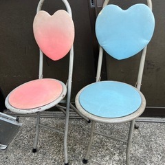 ハート型チェア　椅子　折り畳み椅子　　