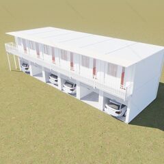 現地組立式12棟 2階建ての事務所 プレハブ ユニットハウス セルフ コンテナ メーカー スーパー 車庫 建設労働者寮 仮設住宅，軽量鉄骨住宅の画像