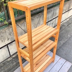 木製 オープンラック4段 高さ調節可能 ☆配送応相談☆の画像