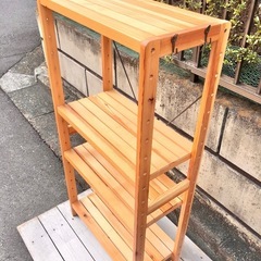 木製 オープンラック4段 高さ調節可能 ☆配送応相談☆の画像