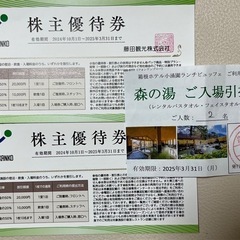 藤田観光株主優待 50％割引 箱根小涌園ユネッサン 2枚　& 森...